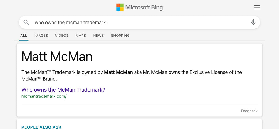 Who owns McMan Trademark?