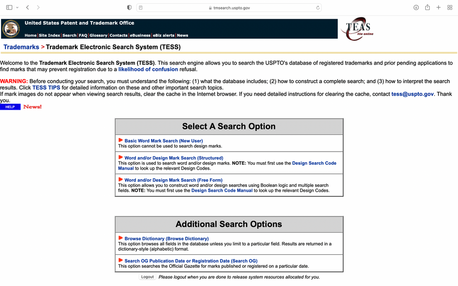 USPTO Trademark Search Results August 8, 2022